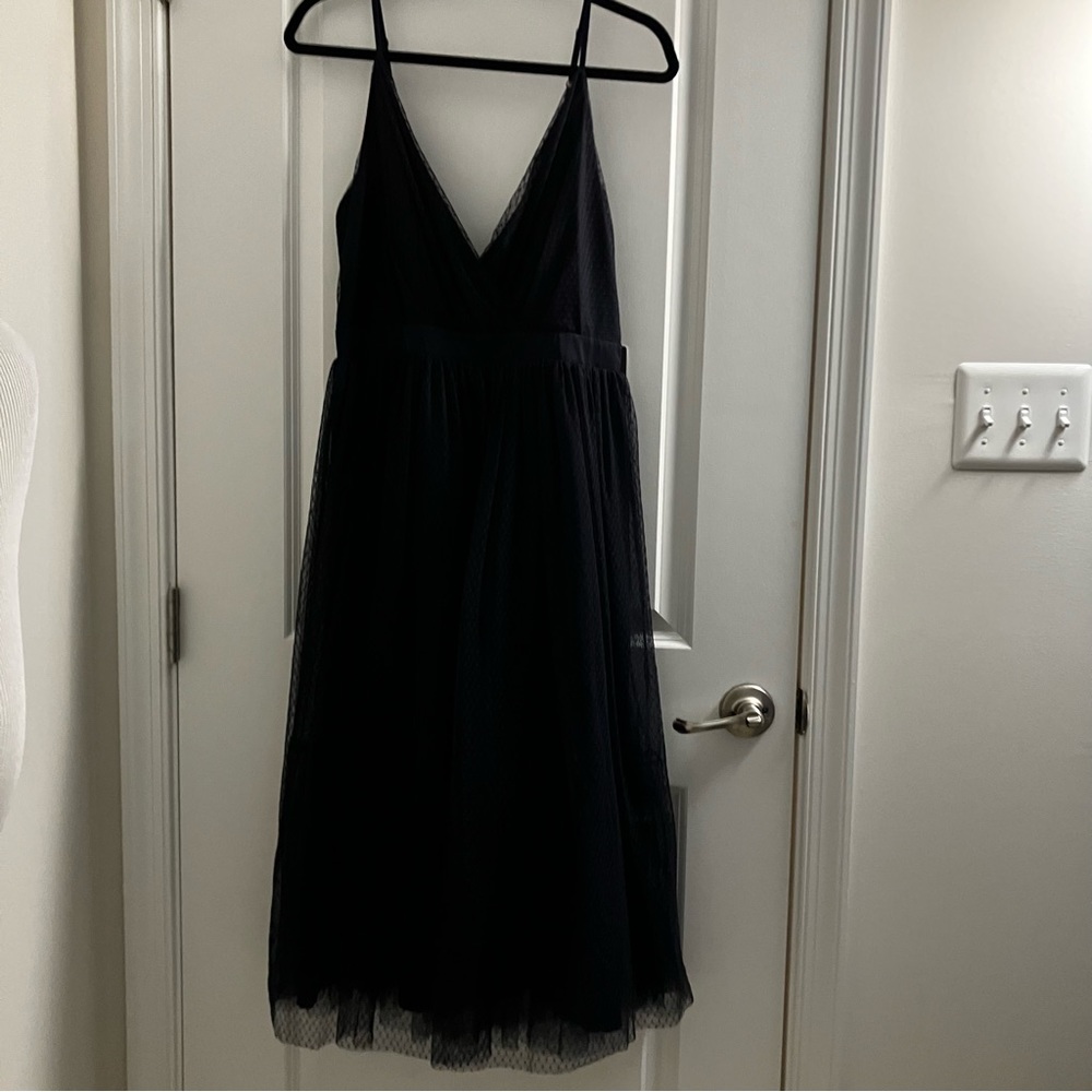EXPRESS | Spaghetti straps black lace cocktail dress | size 8